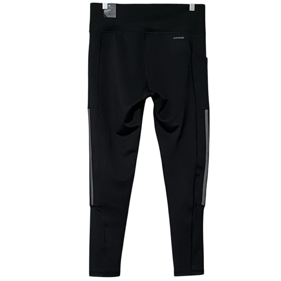 Adidas Primegreen Aeroready Tights L Black/Grey 3-Stripes 7/8 Length NWT - Picture 2 of 12
